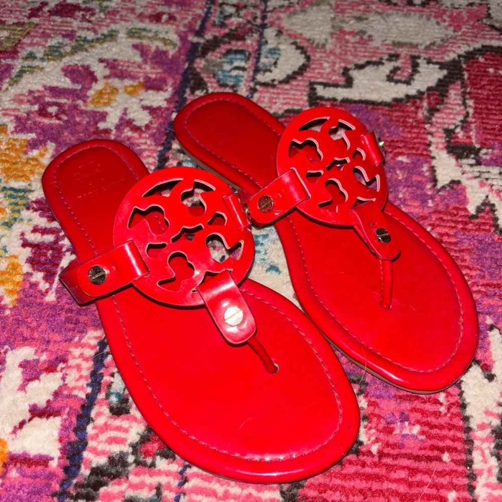 Red Tory Burch Miller Sandals